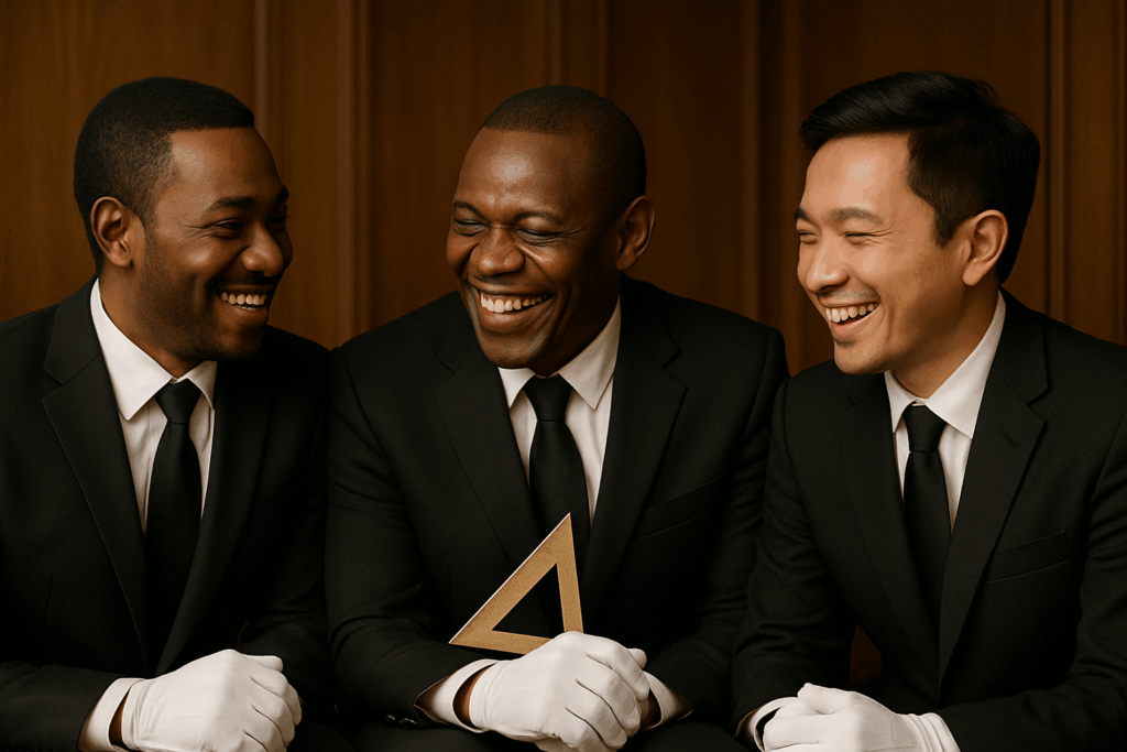 3 freres souriants